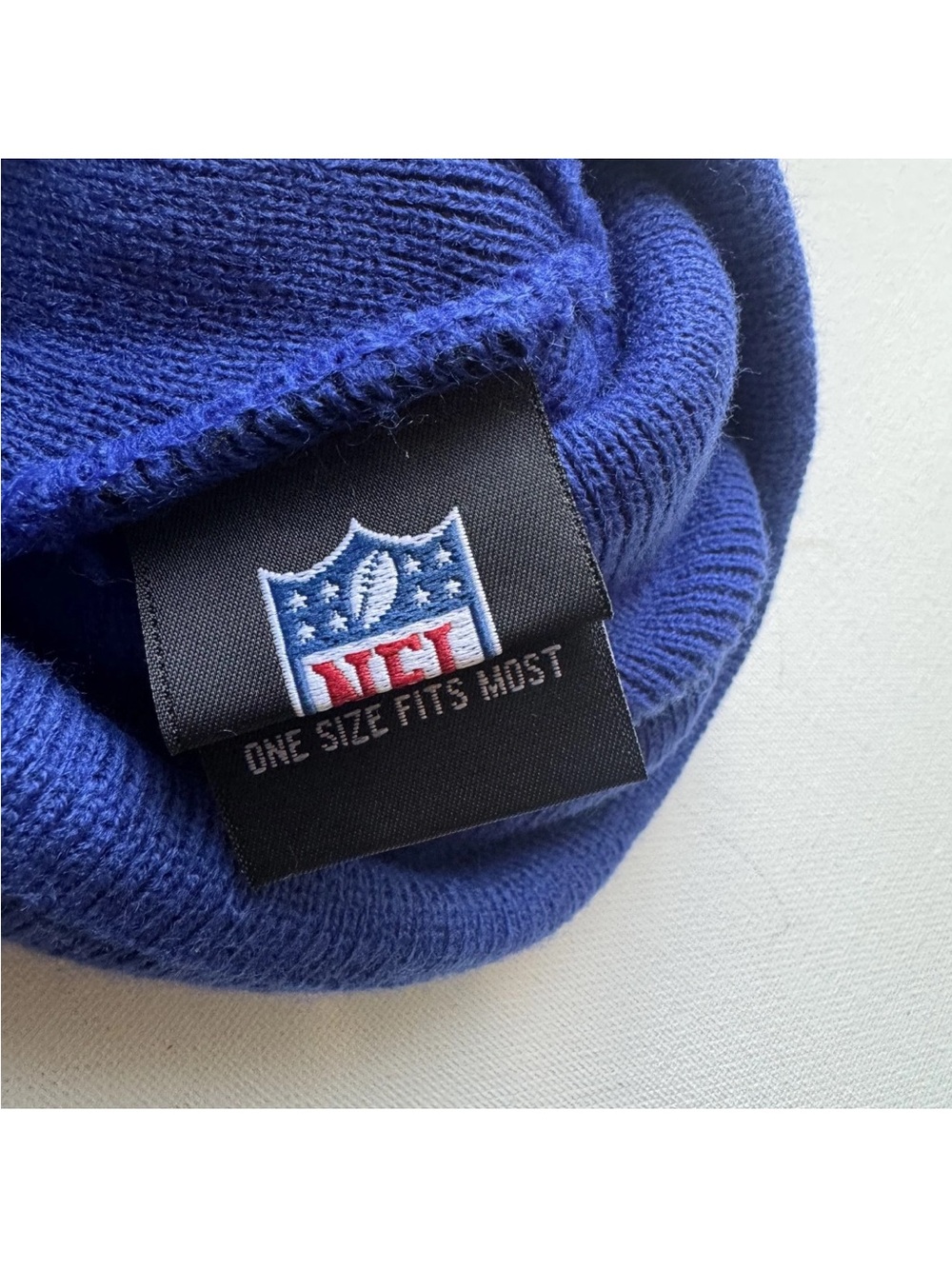 NFL New Era New York Giants Beanie Blue One Size Fits Most Acrylic Cap NWT NEW - Picture 5 of 7
